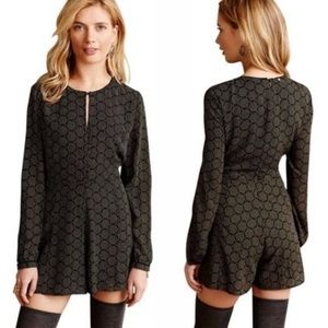 Anthropologie Harlyn Honeycomb Romper